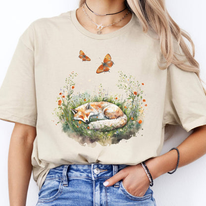T-Shirts Sleeping Fox T-Shirt The Mystic Eden