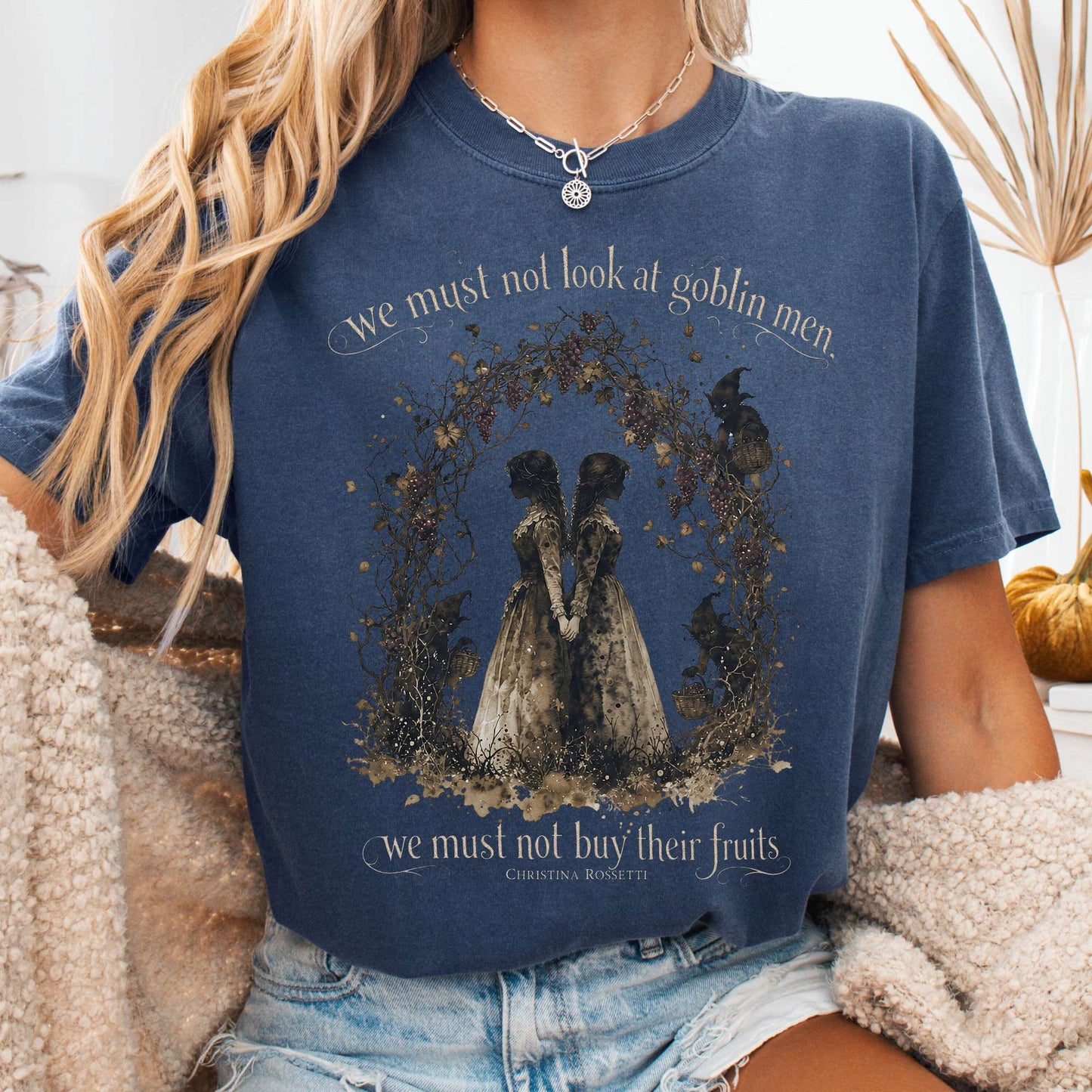 T-Shirt Denim / S The Goblin Market Christina Rossetti Literary T-Shirt The Mystic Eden
