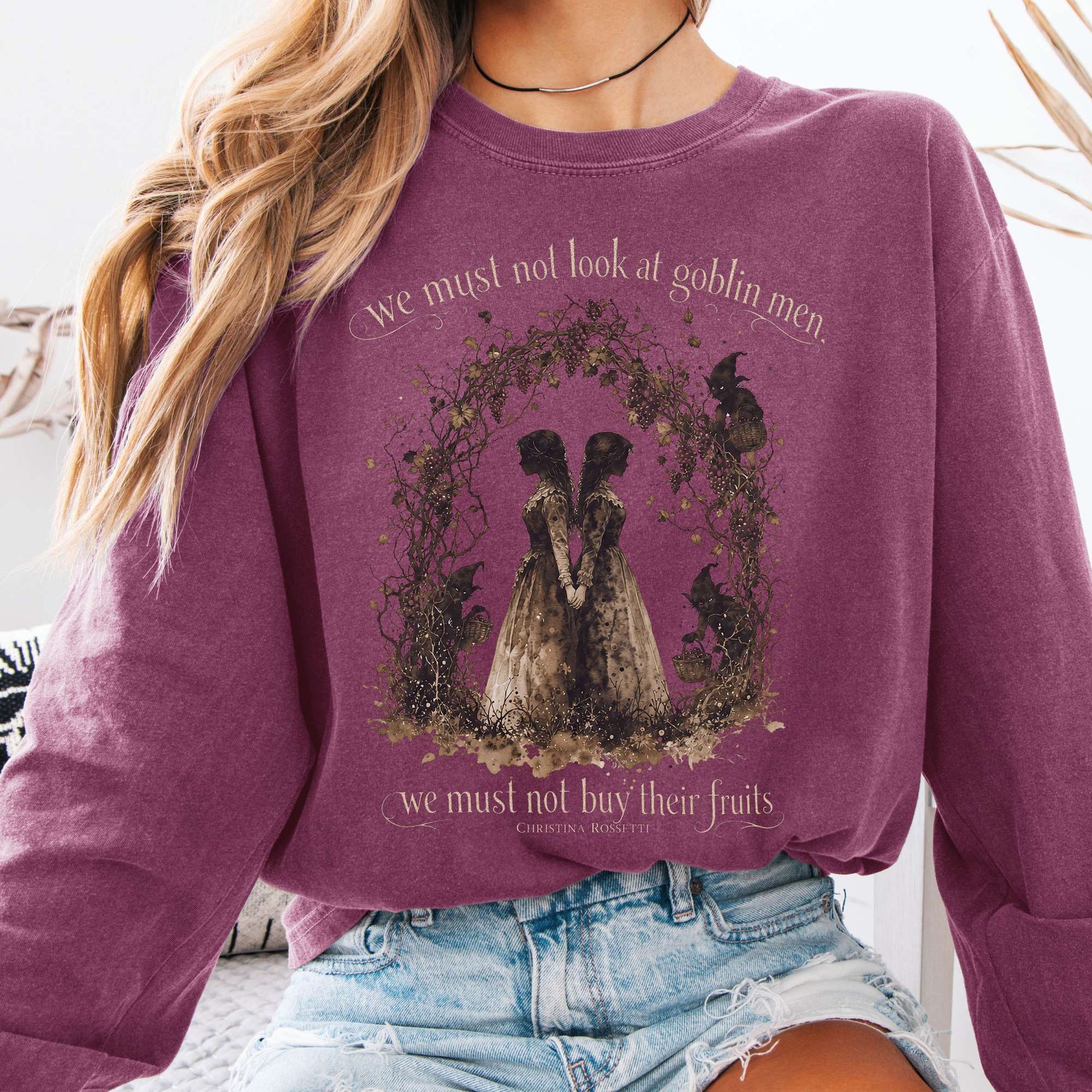 Long-sleeve Berry / S The Goblin Market Christina Rossetti Literary Long Sleeve The Mystic Eden