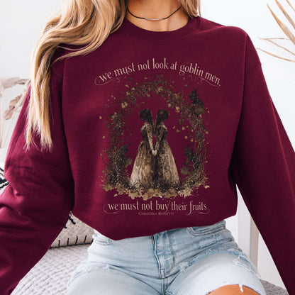 Sweatshirt Maroon / S The Goblin Market Christina Rossetti Literary Crewneck Sweatshirt The Mystic Eden
