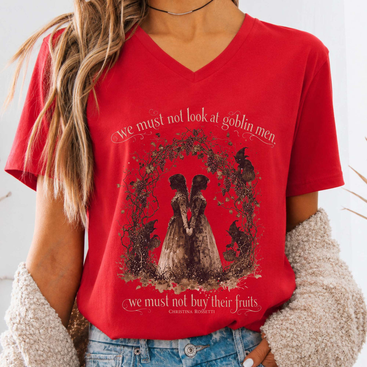 The Goblin Market Christina Rossetti Literary V-Neck