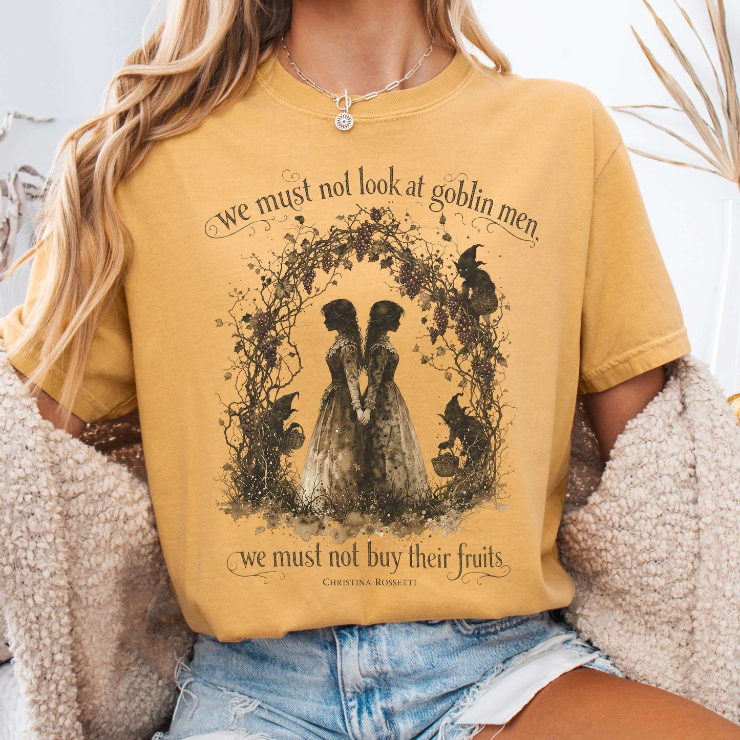 T-Shirt Mustard / S The Goblin Market Christina Rossetti Literary T-Shirt The Mystic Eden
