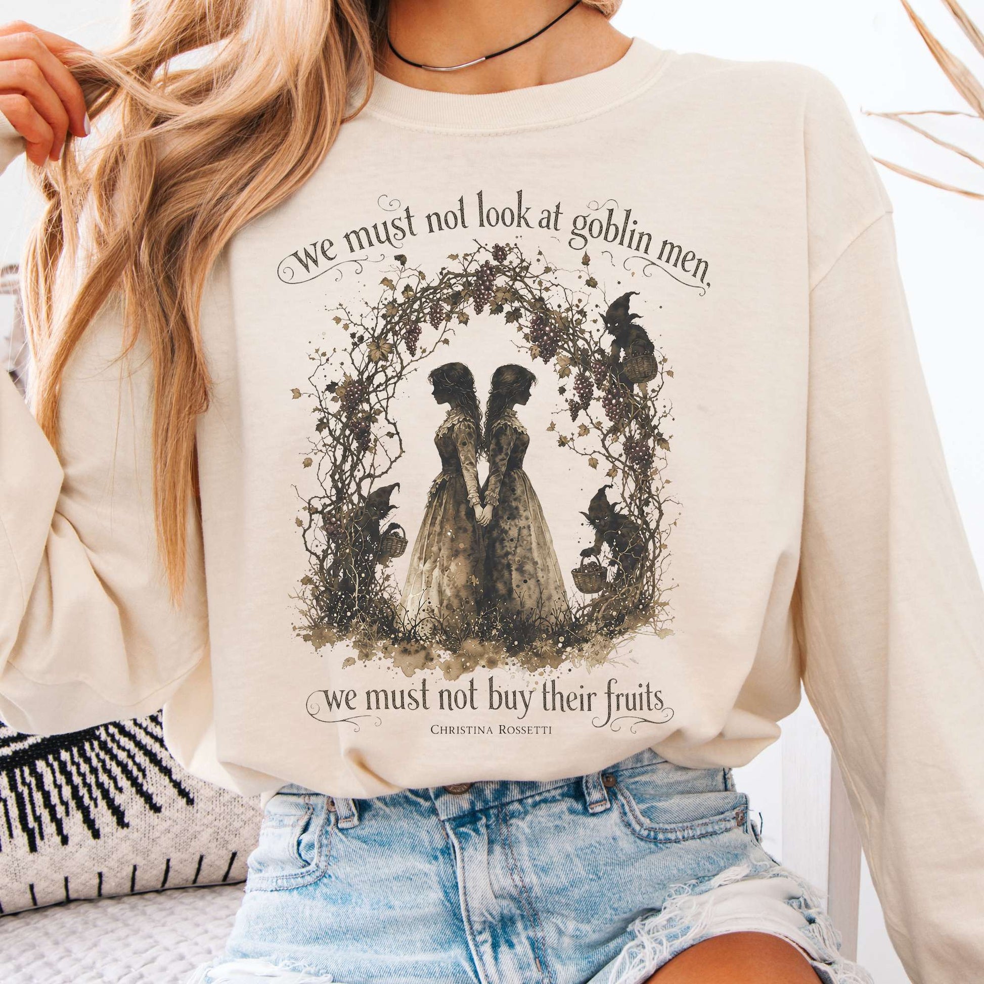 Long-sleeve Ivory / S The Goblin Market Christina Rossetti Literary Long Sleeve The Mystic Eden