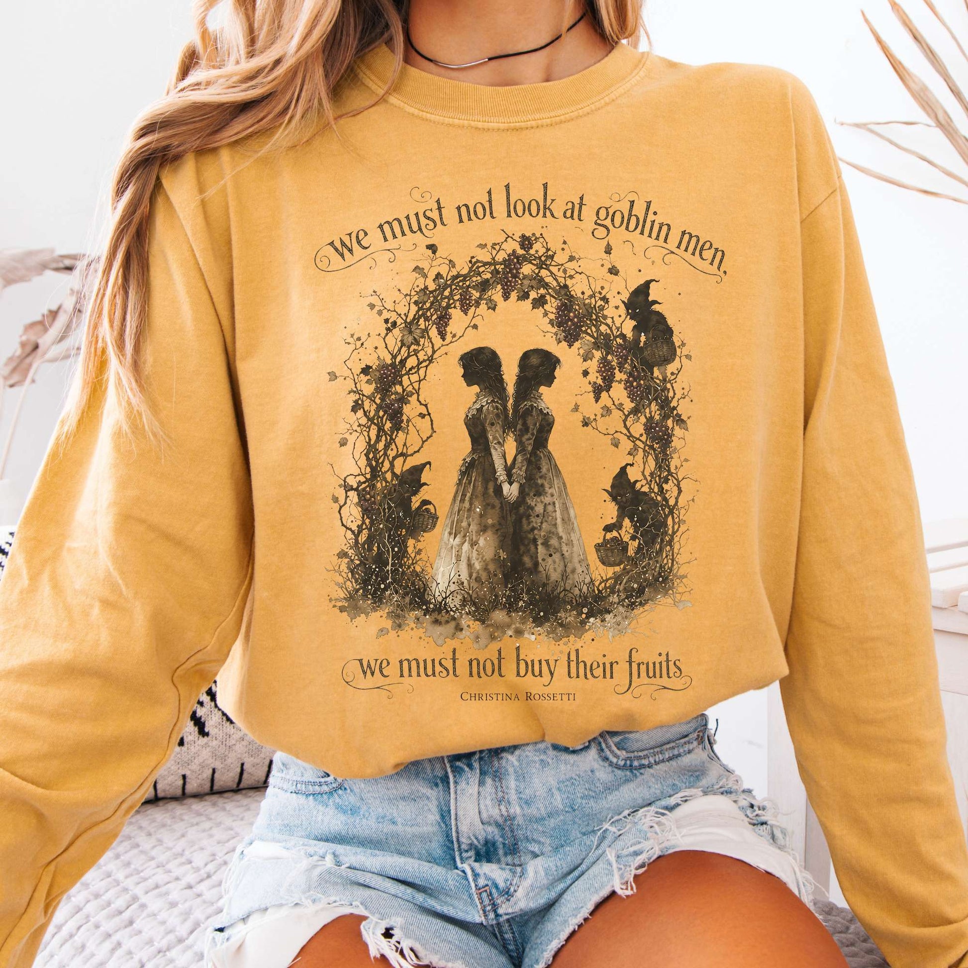 Long-sleeve Mustard / S The Goblin Market Christina Rossetti Literary Long Sleeve The Mystic Eden