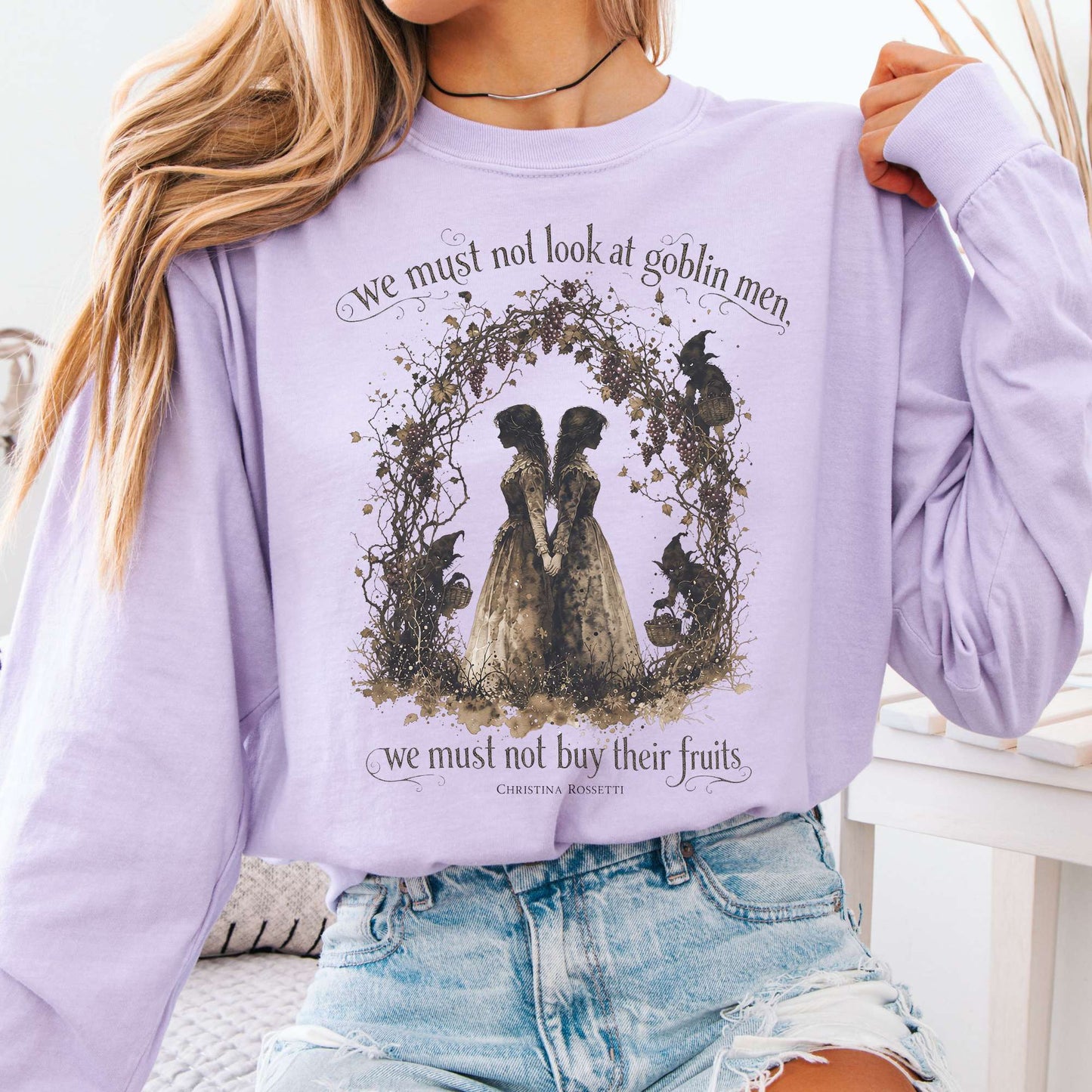 Long-sleeve Orchid / S The Goblin Market Christina Rossetti Literary Long Sleeve The Mystic Eden
