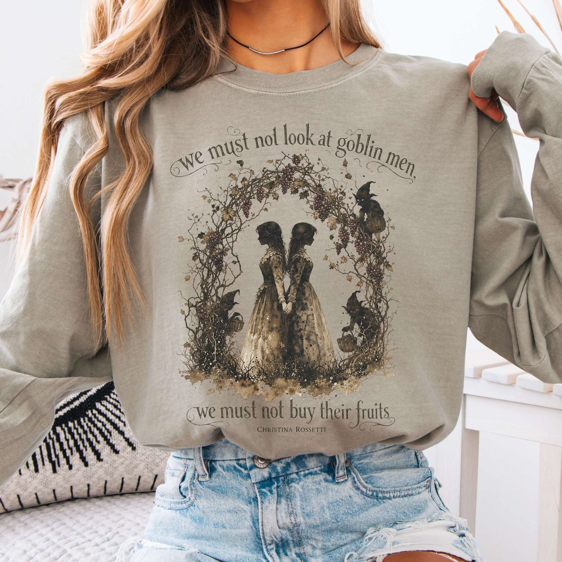 Long-sleeve Sandstone / S The Goblin Market Christina Rossetti Literary Long Sleeve The Mystic Eden