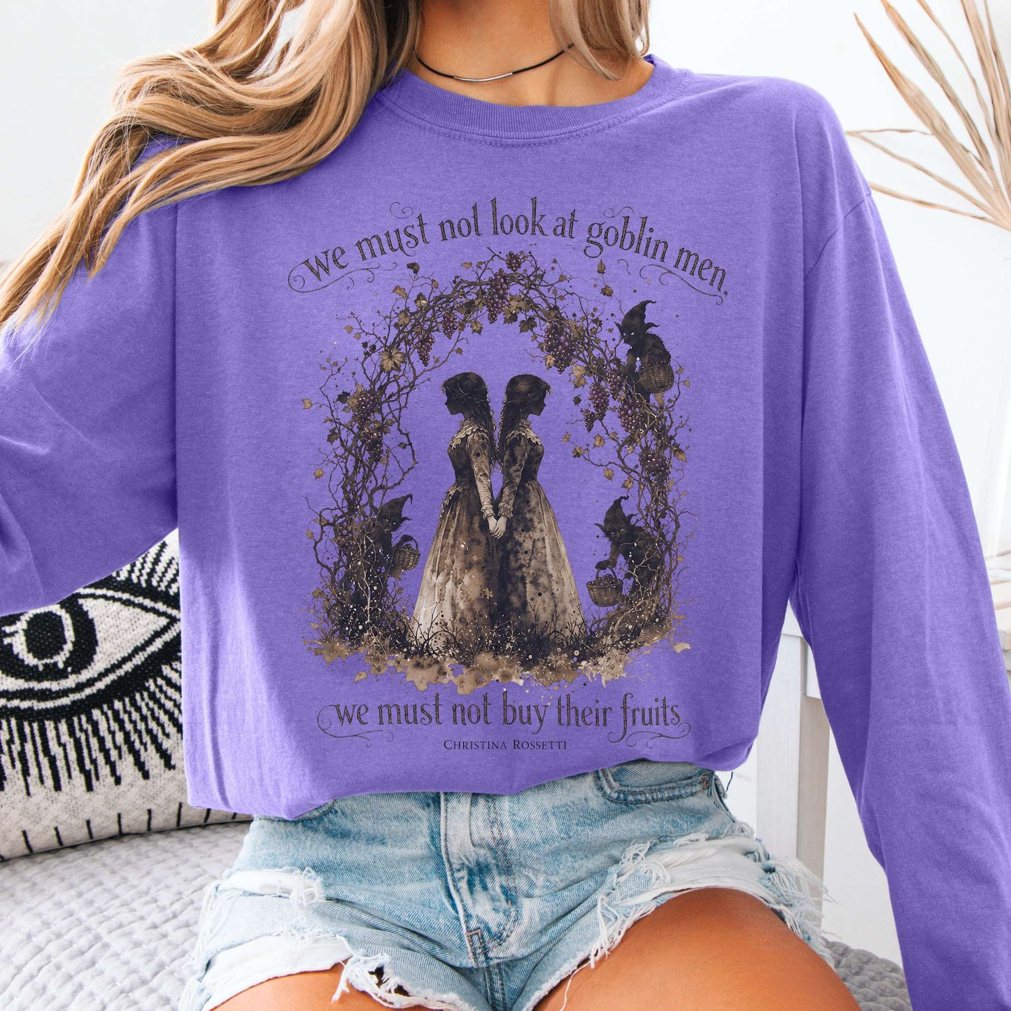 Long-sleeve Violet / S The Goblin Market Christina Rossetti Literary Long Sleeve The Mystic Eden