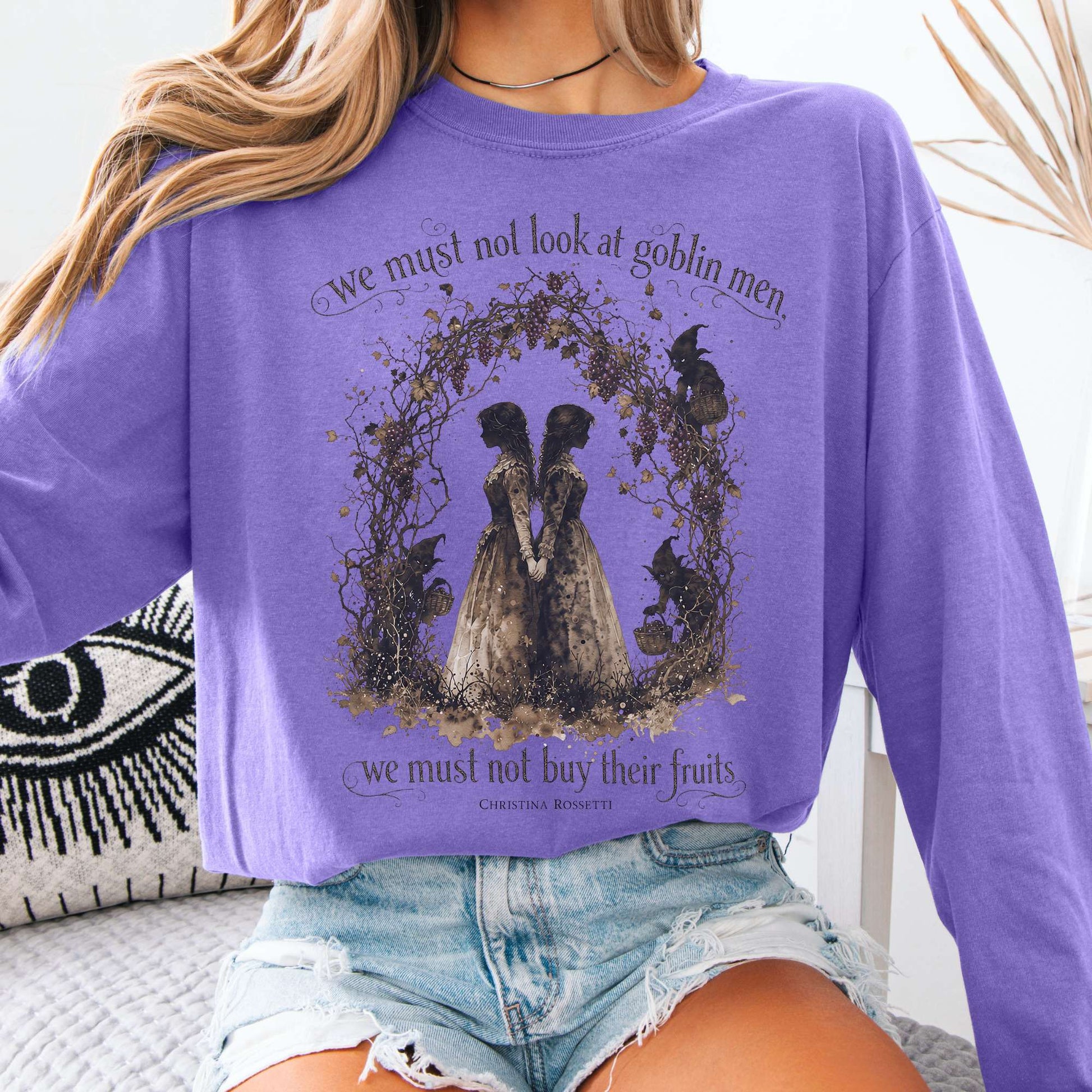 Long-sleeve Violet / S The Goblin Market Christina Rossetti Literary Long Sleeve The Mystic Eden