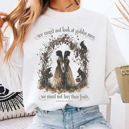 Sweatshirt White / S The Goblin Market Christina Rossetti Literary Crewneck Sweatshirt The Mystic Eden