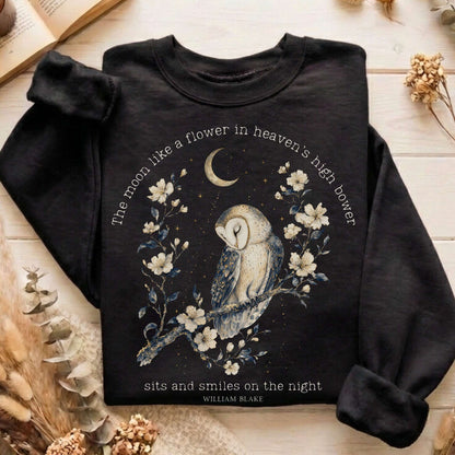 The Moon Smiles On The Night William Blake Literary Sweatshirt