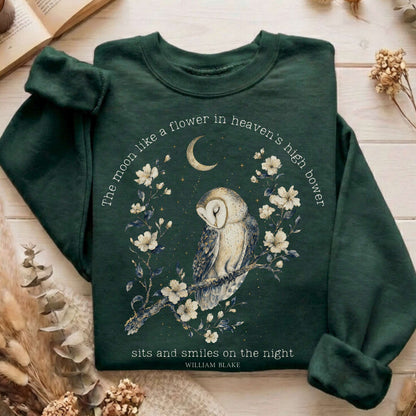 The Moon Smiles On The Night William Blake Literary Sweatshirt