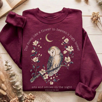 The Moon Smiles On The Night William Blake Literary Sweatshirt