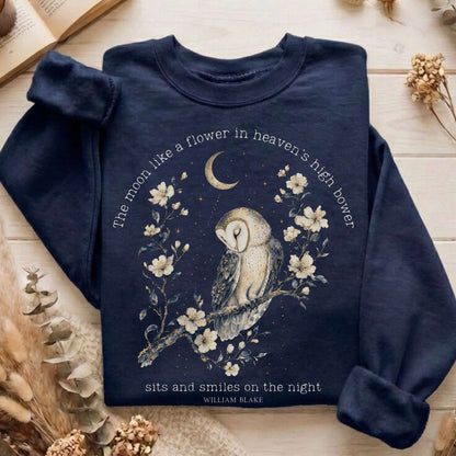 The Moon Smiles On The Night William Blake Literary Sweatshirt