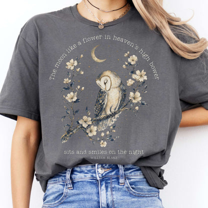 The Moon Smiles On The Night William Blake Literary T-Shirt