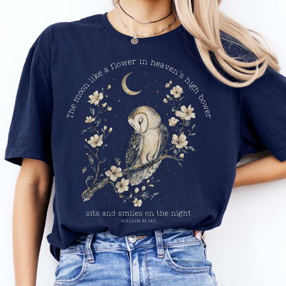 The Moon Smiles On The Night William Blake Literary T-Shirt