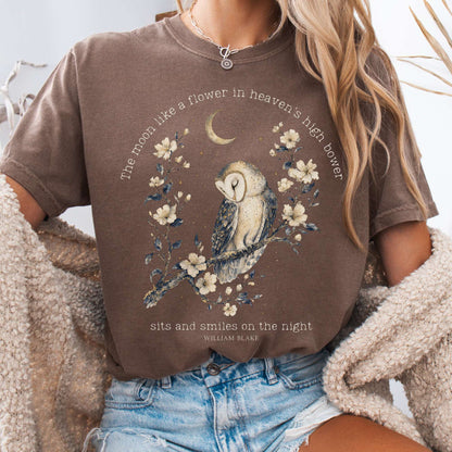 T-Shirt Espresso / S The Moon Smiles On The Night William Blake Literary T-Shirt The Mystic Eden