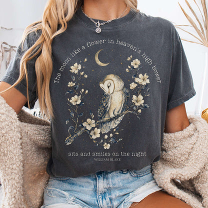 T-Shirt Pepper / S The Moon Smiles On The Night William Blake Literary T-Shirt The Mystic Eden