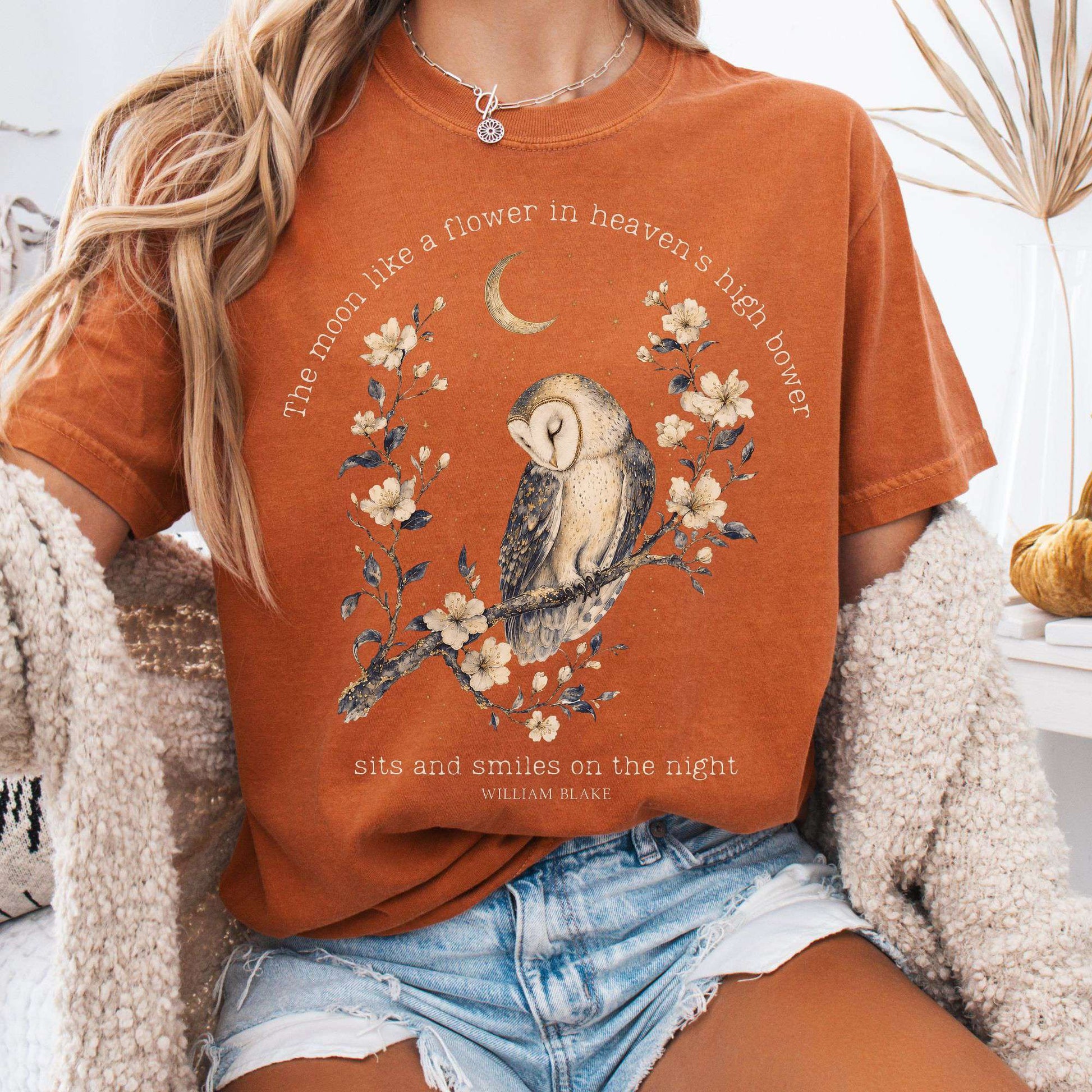 T-Shirt Yam / S The Moon Smiles On The Night William Blake Literary T-Shirt The Mystic Eden