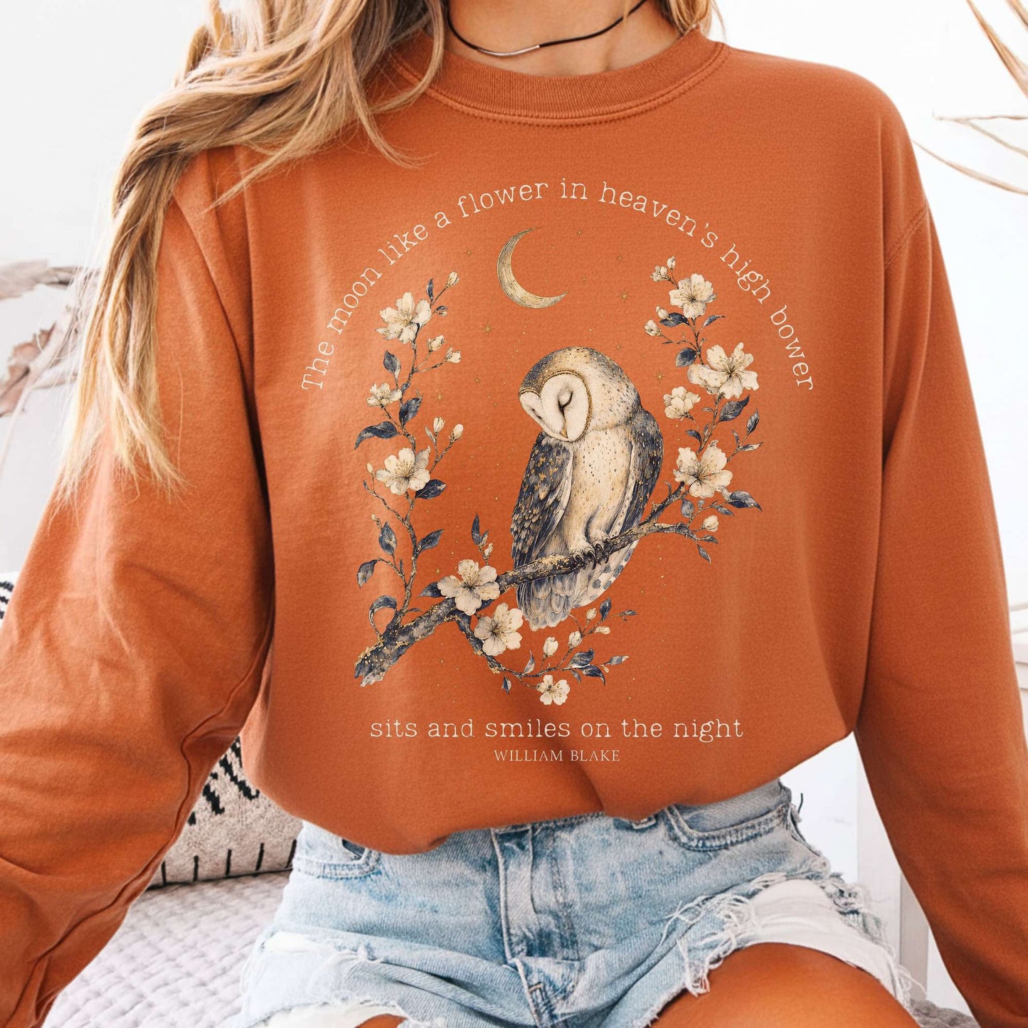 Long-sleeve Yam / S The Moon Smiles On The Night William Blake Literary Long Sleeve The Mystic Eden