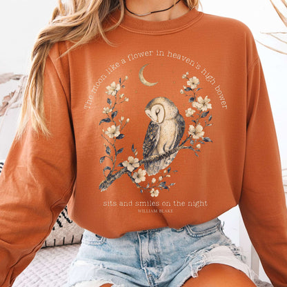 Long-sleeve Yam / S The Moon Smiles On The Night William Blake Literary Long Sleeve The Mystic Eden