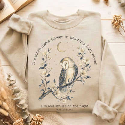 The Moon Smiles On The Night William Blake Literary Sweatshirt