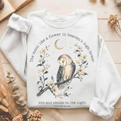 The Moon Smiles On The Night William Blake Literary Sweatshirt