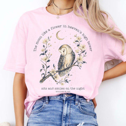 The Moon Smiles On The Night William Blake Literary T-Shirt