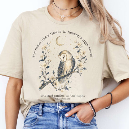The Moon Smiles On The Night William Blake Literary T-Shirt