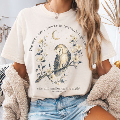 T-Shirt Ivory / S The Moon Smiles On The Night William Blake Literary T-Shirt The Mystic Eden