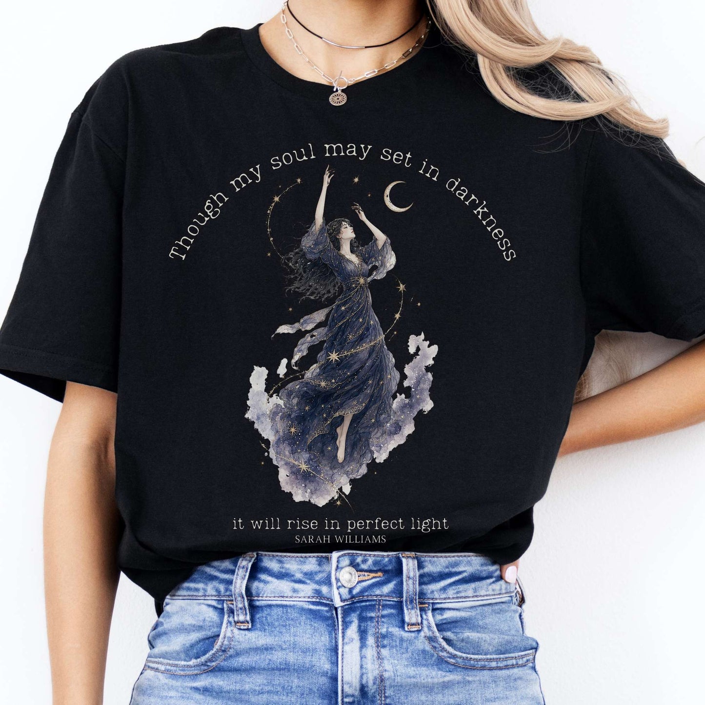 Though My Soul May Set in Darkness Sarah Williams Literary T-Shirt
