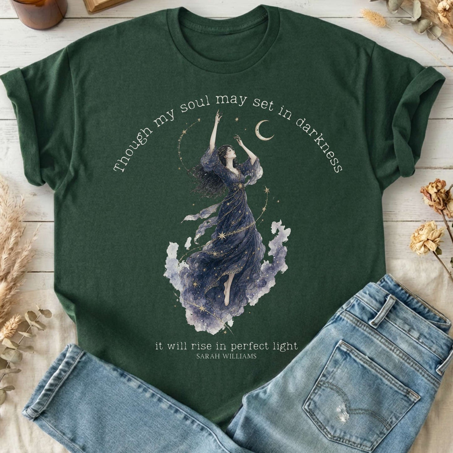 Though My Soul May Set in Darkness Sarah Williams Literary T-Shirt