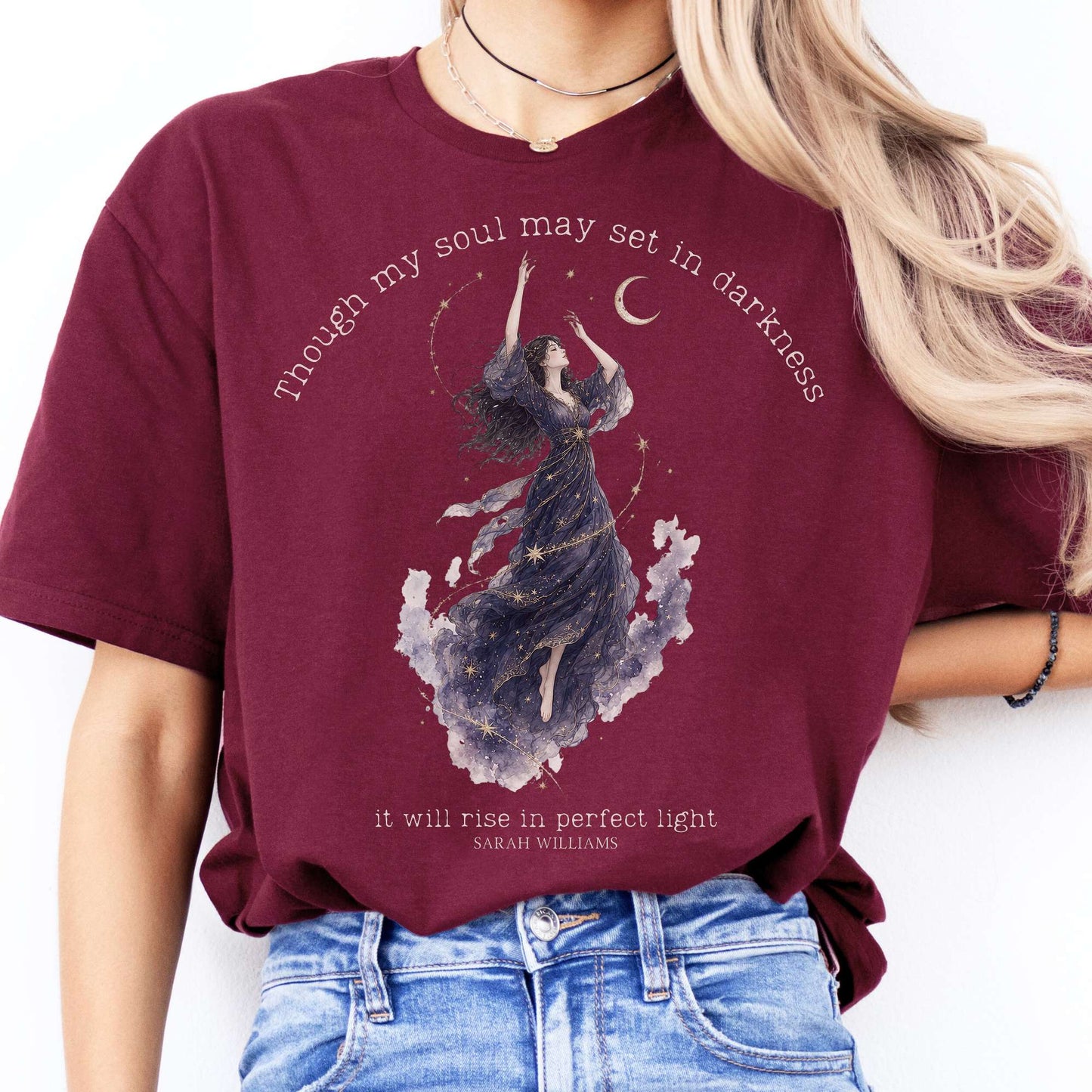 Though My Soul May Set in Darkness Sarah Williams Literary T-Shirt