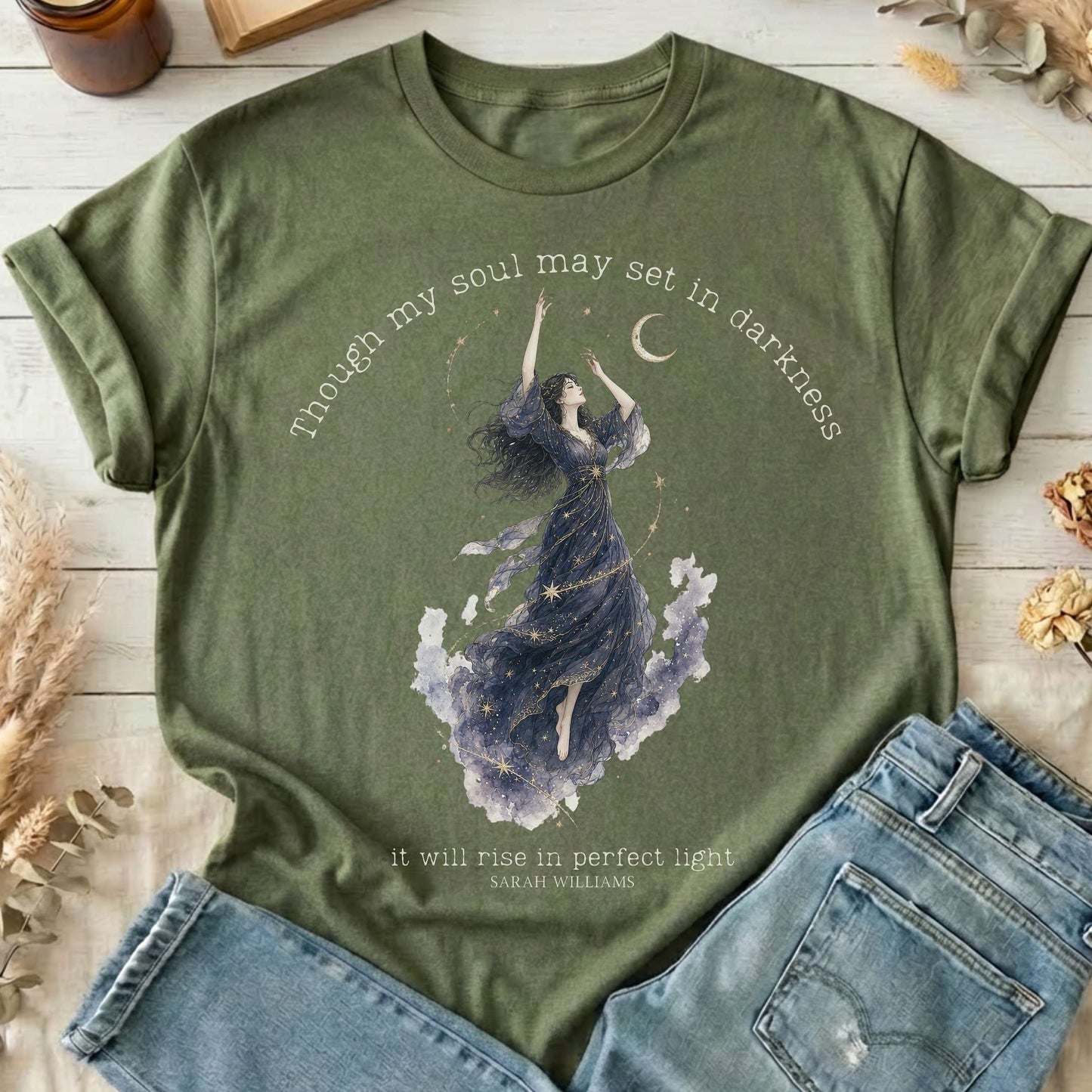 Though My Soul May Set in Darkness Sarah Williams Literary T-Shirt