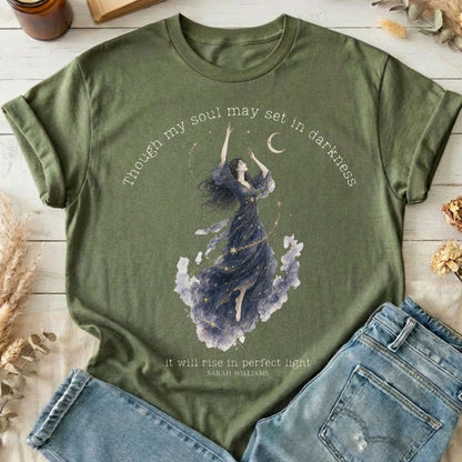 Though My Soul May Set in Darkness Sarah Williams Literary T-Shirt