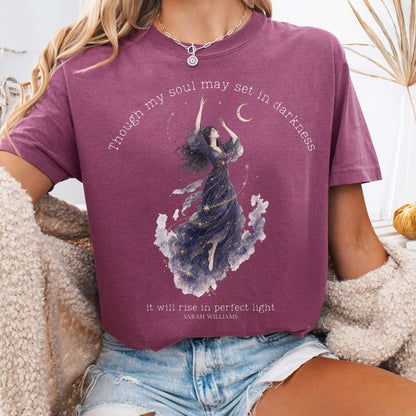 Though My Soul May Set in Darkness Sarah Williams Literary T-Shirt