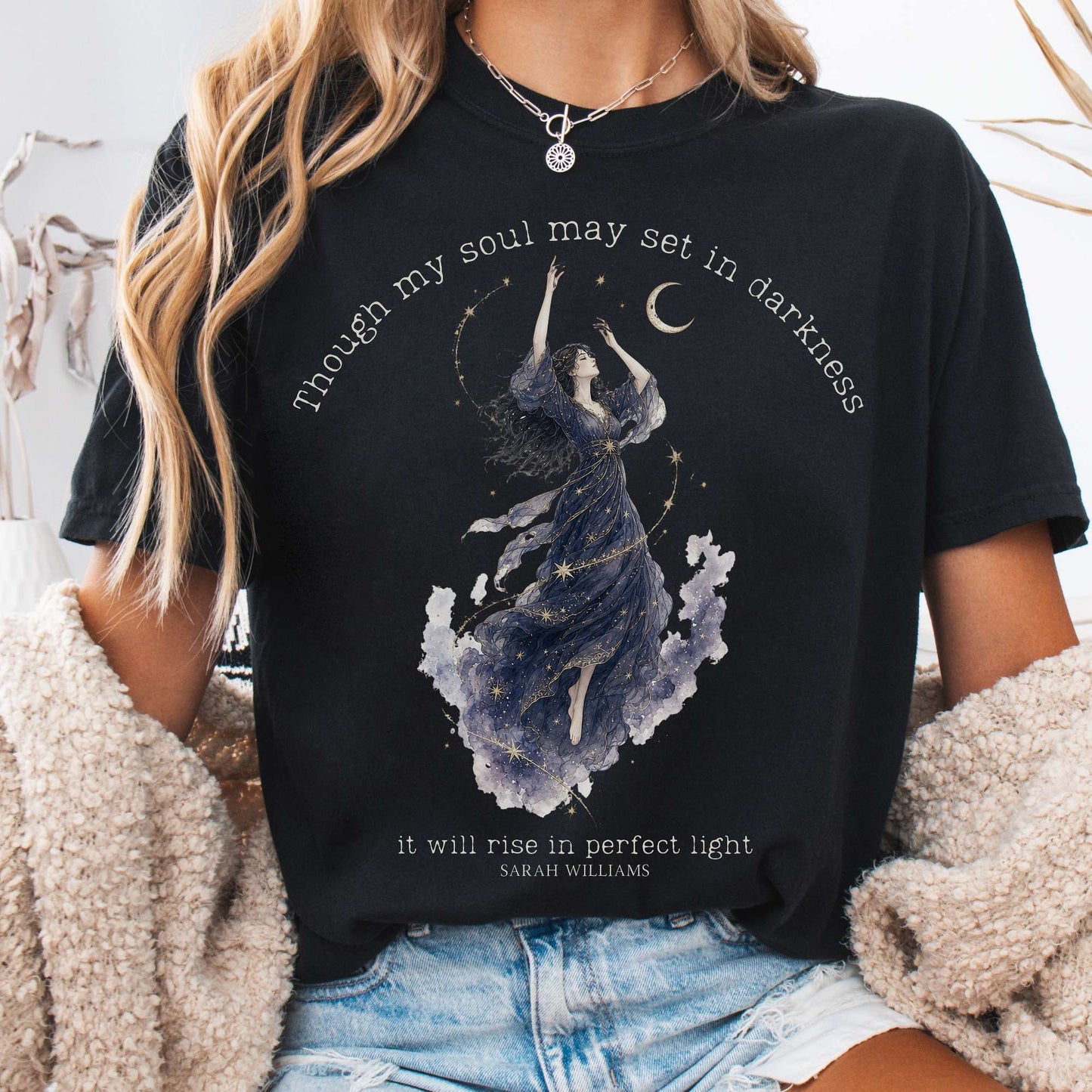 Though My Soul May Set in Darkness Sarah Williams Literary T-Shirt