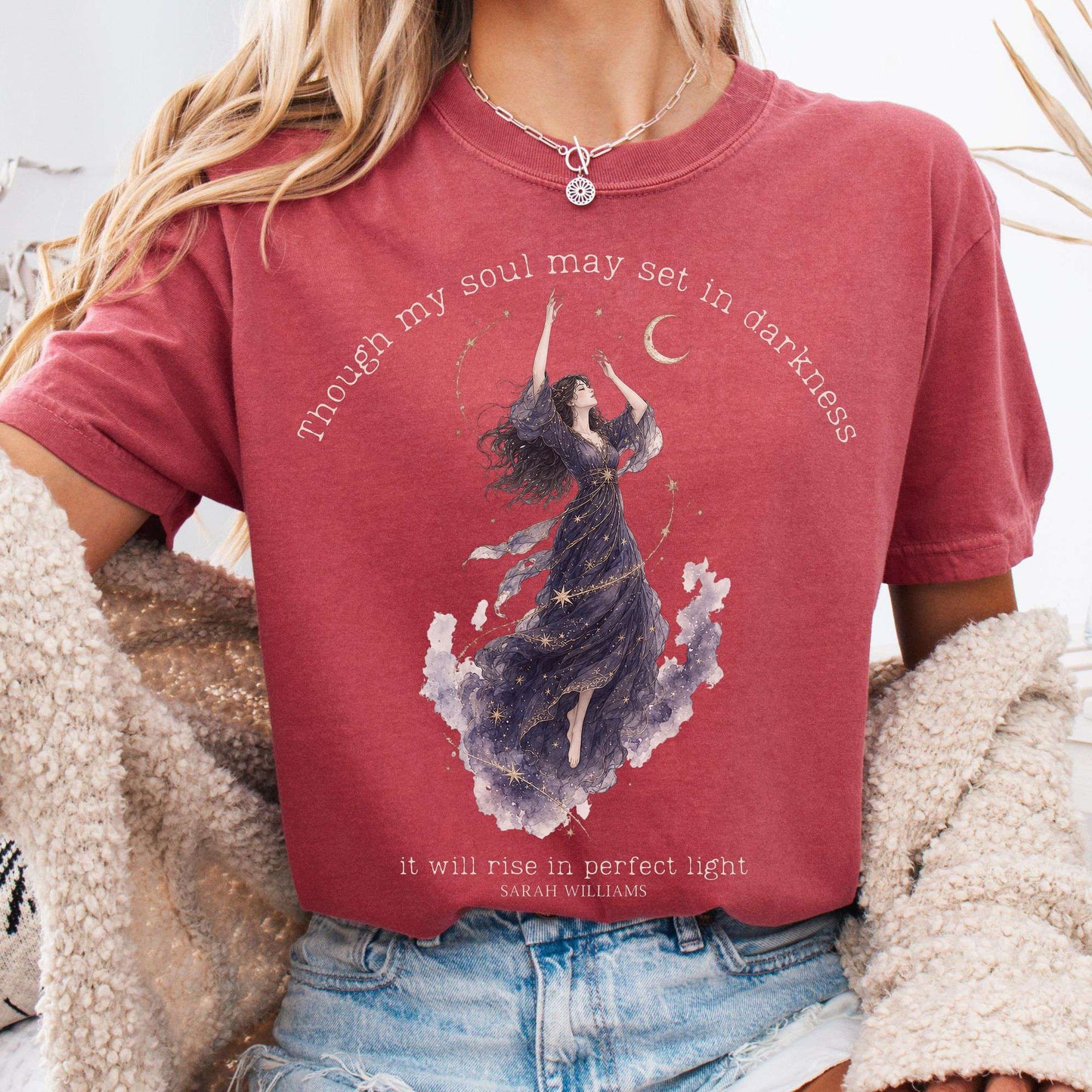 Though My Soul May Set in Darkness Sarah Williams Literary T-Shirt