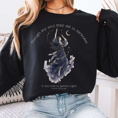 Though My Soul May Set in Darkness Sarah Williams Literary Crewneck Sweatshirt