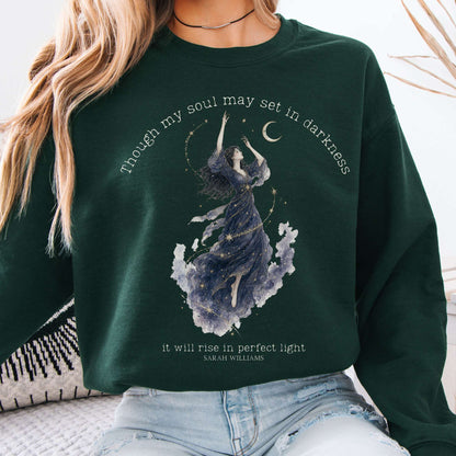 Though My Soul May Set in Darkness Sarah Williams Literary Crewneck Sweatshirt