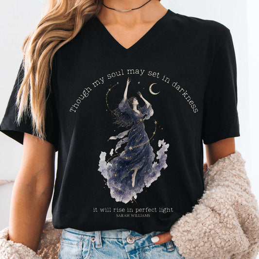 Though My Soul May Set in Darkness Sarah Williams Literary V-Neck