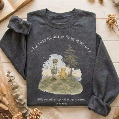 In That Enchanted Place Winnie-the-Pooh A. A. Milne Literary Sweatshirt