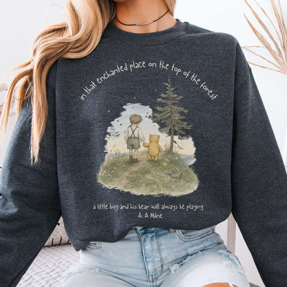 In That Enchanted Place Winnie-the-Pooh A. A. Milne Literary Sweatshirt