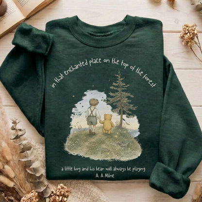 In That Enchanted Place Winnie-the-Pooh A. A. Milne Literary Sweatshirt
