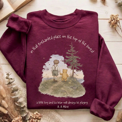 In That Enchanted Place Winnie-the-Pooh A. A. Milne Literary Sweatshirt