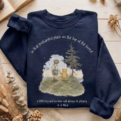 In That Enchanted Place Winnie-the-Pooh A. A. Milne Literary Sweatshirt