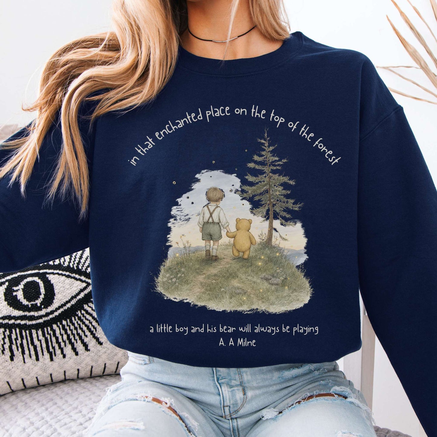 In That Enchanted Place Winnie-the-Pooh A. A. Milne Literary Sweatshirt