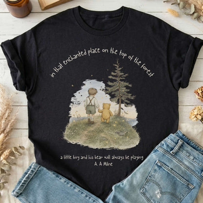In That Enchanted Place Winnie-the-Pooh A. A. Milne Literary T-Shirt