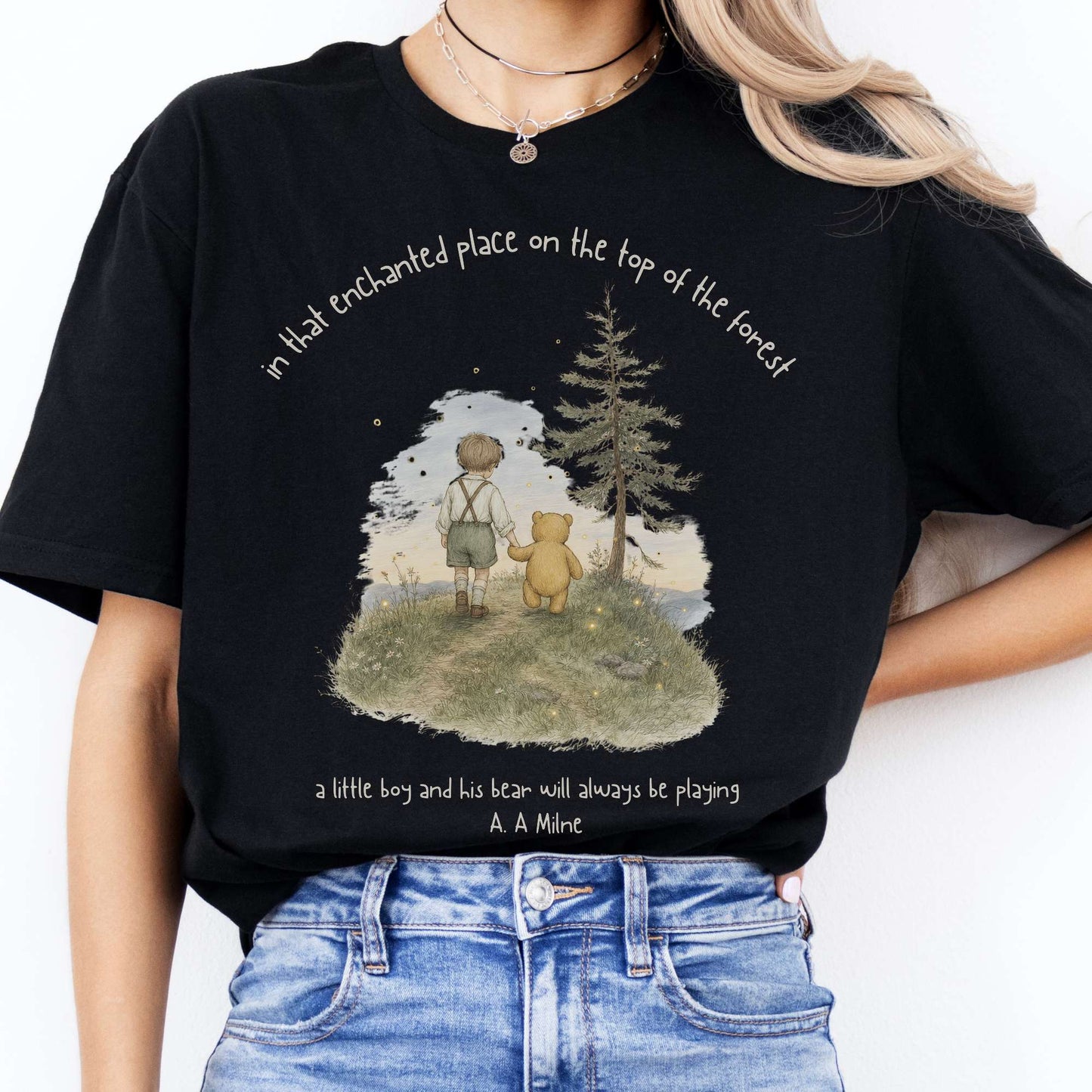 In That Enchanted Place Winnie-the-Pooh A. A. Milne Literary T-Shirt