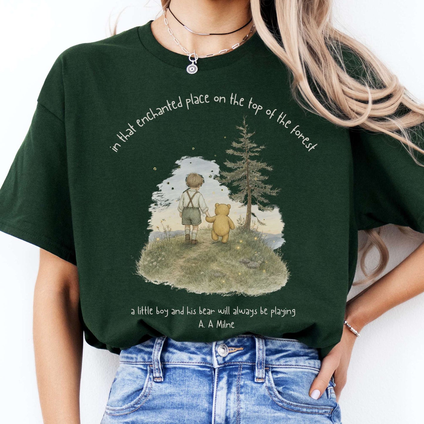 In That Enchanted Place Winnie-the-Pooh A. A. Milne Literary T-Shirt