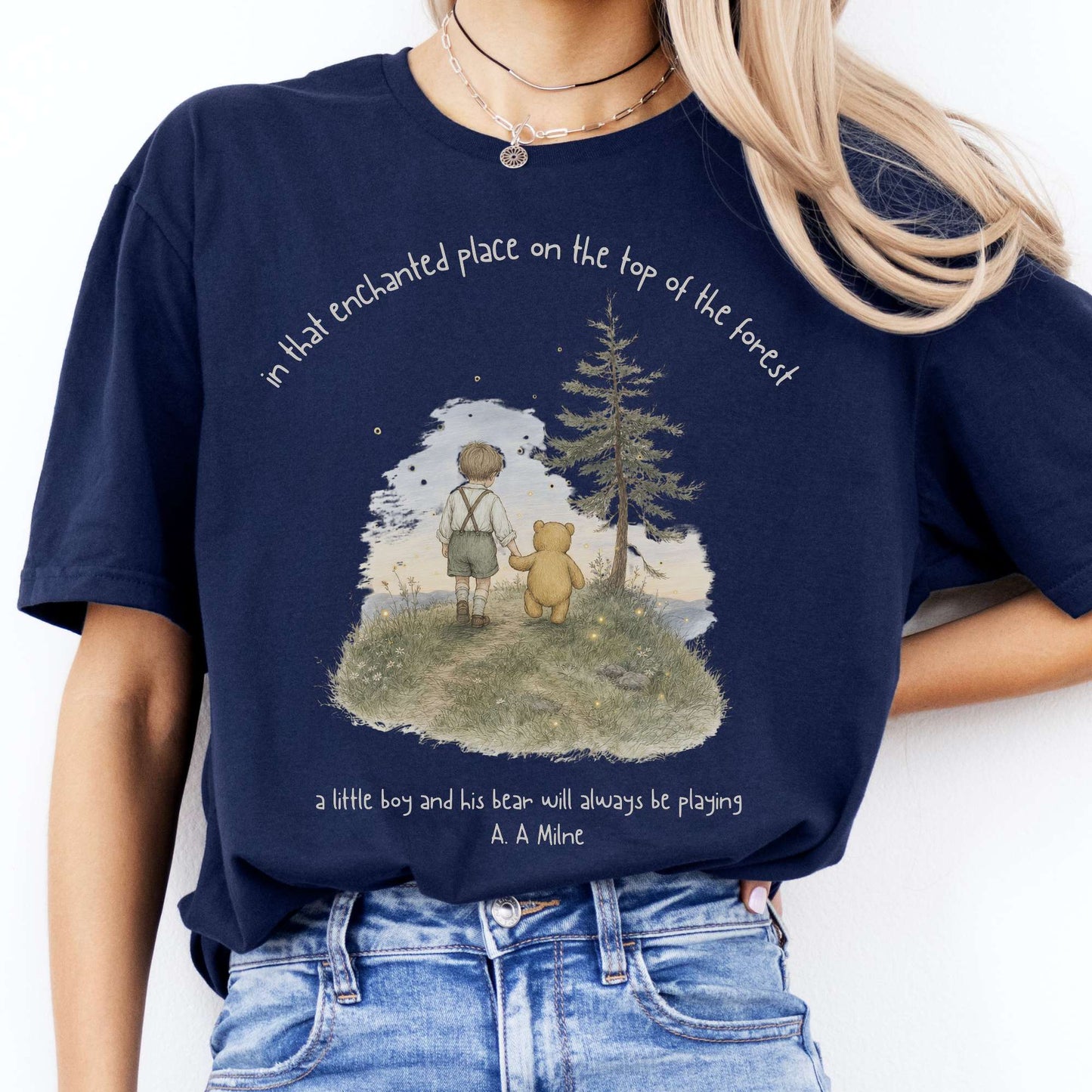 In That Enchanted Place Winnie-the-Pooh A. A. Milne Literary T-Shirt